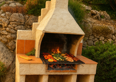 villa du peyron - bbq lekker op de buiten keuken